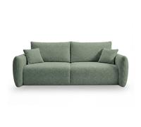 Canapé convertible tissu bouclette 3 places Vert