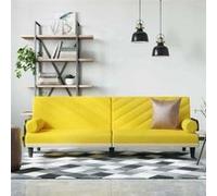 Canape convertible vidaxl 1 places en tissu jaune 89 x 205 x 70 cm jaune G