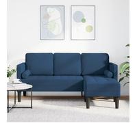Canapé d angle 3 places Bleu 160 cm Tissu
