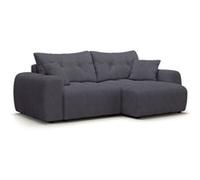 Canapé d angle con ible 4 places BRANDON Tissu anthracite 242 144 86 cm Anthracite