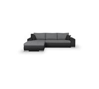 Canapé d angle con ible et réversible 5 places INDIAN Tissu clair et anthracite Gris