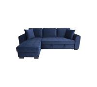 Canapé d angle con ible HAMILTON 4 places Tissu velours L 245 P 140 H 86 Coffre d
