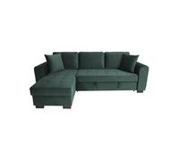 Canapé d angle con ible HAMILTON 4 places Tissu velours L 245 P 140 H 86 Coffre d