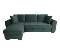 Canapé d angle con ible HAMILTON 4 places Tissu velours L 245 P 140 H 86 Coffre d Multicolore G