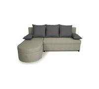 Canapé d angle con ible réversible 3 places JEN Tissu Style contemporain L196 H88 Gris G