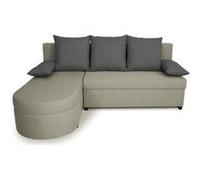 Canapé d angle con ible réversible 3 places JEN Tissu Style contemporain L196 H88 Gris G