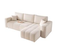 Canapé d’Angle Convertible réversible avec Rangement 248 x 145 cm Beige | 248 x 145 cm, Coloris beige, Rangement pratique, Espace de rangement, Salon et nuit