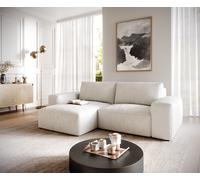 Canapé d’angle Lanzo 230x155 cm bou lanc crème méridienne réversible