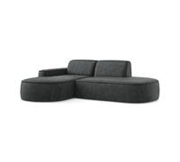 Canapé d'angle 2,5 places modulaire droit en tissu chenille - OMAO