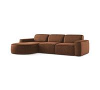 Canapé d'angle 2,5 places modulaire droit en tissu texturé - OMAO