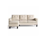 Belfast canapé d'angle 3 places en tissu beige