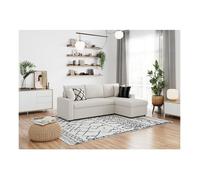 LOUNGITUDE - Canapé d'angle réversible Convertible en Tissu bouclettes avec Coffre - 3 Places