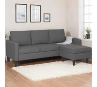 IDMarket - Canapé d'angle réversible 3 Places Marius 200 cm en Tissu Gris Anthracite