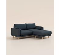Canapé d'angle 3 places - Tissu Bleu - Design et confortable - Fabriqué en France - Tediber