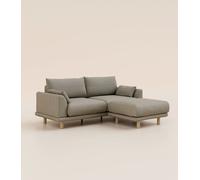 Canapé d'angle 3 places - Tissu Gris - Design et confortable - Fabriqué en France - Tediber