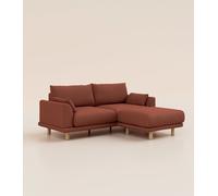 Canapé d'angle 3 places - Tissu Terracotta - Design et confortable - Fabriqué en France - Tediber