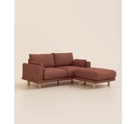 Canapé d'angle 3 places - Tissu Terracotta - Design et confortable - Fabriqué en France - Tediber