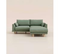 Canapé d'angle 3 places - Tissu Vert Sauge - Design et confortable - Fabriqué en France - Tediber