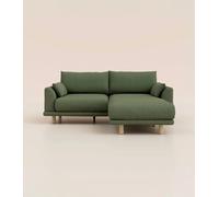 Canapé d'angle 4 places - Tissu Vert Kaki - Design et confortable - Fabriqué en France - Tediber