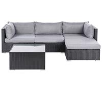 Canapé d'Angle à Gauche de Jardin en Rotin Synthétique avec Table Basse Car