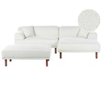 Canapé d'Angle à Gauche Minimaliste en Bou orme de L avec Ottoman Pouf