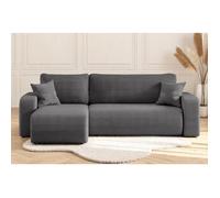 Canapé d'angle ALYA convertible et réversible 4 places en velours cotelé - Gris