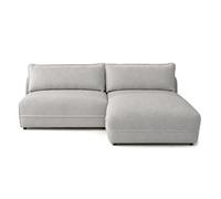 Canapé d'angle Best Mobilier Lucien droit 4 places ouvert tissu bouclette Gris clair