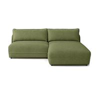 Bestmobilier - Lucien - Canapé d'angle Droit 4 Places Ouvert en Tissu Bouclette, Vert