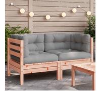 vidaXL Canapé d'angle de jardin avec coussins 2 pcs. Bois massif Douglas