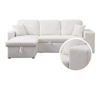 Canapé d'angle bouclettes convertible/reversible "Axel" - 3 Places - Blanc