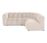 Canapé d'angle Chez Lisa Design 4 places en tissu texturé beige - L220cm H70cm beige G