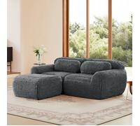 Canapé d'angle - Cloud - modulable - tissu peluche haut de gamme - livré monté