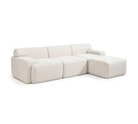 Canapé d'Angle Compressé SHEFFY 4 Places 300 cm Beige Polyester | Design contemporain et accueillant, Tissu en velours doux et élégant, Modulable selon vos envies, hauteur d'assise 45 cm