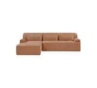 Canapé d'angle compressible SABAIDECO ALICE 3 places brun noisette