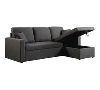 Canapé d'angle Convertible Alain, 221cm x 145cm x 85cm, 3 Places, Gris