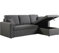 Canapé d'angle convertible "Alain" - 221 x 145 x 85 cm - 3 places - Gris