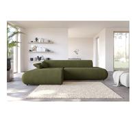 Canapé d'angle convertible - ARMONE - Chenille - angle à gauche - Vert olive