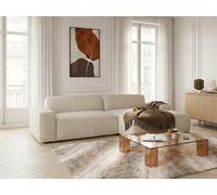 Canapé d'angle convertible avance-recule électrique ABEL tissu chiné beige angle droit BOBOCHIC 3 places Angle droit Beige