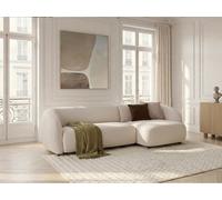 Canapé d'angle convertible avance-recule électrique HALO tissu lisse beige angle droit BOBOCHIC 4 places Angle droit Beige