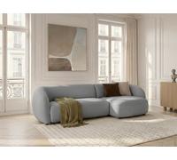 Canapé d'angle convertible avance-recule électrique HALO tissu lisse gris angle droit BOBOCHIC 4 places Angle droit Gris