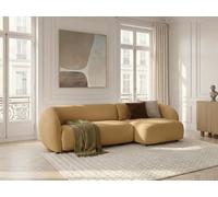 Canapé d'angle convertible avance-recule électrique HALO tissu lisse jaune angle droit BOBOCHIC 4 places Angle droit Jaune