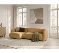 Canapé d'angle convertible avance-recule électrique HALO tissu lisse jaune angle gauche BOBOCHIC 4 places Angle gauche Jaune