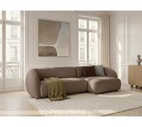 Canapé d'angle convertible avance-recule électrique HALO tissu lisse taupe angle droit BOBOCHIC 4 places Angle droit Taupe