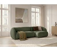 Canapé d'angle convertible avance-recule électrique HALO tissu lisse vert angle droit BOBOCHIC 4 places Angle droit Vert