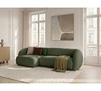 Canapé d'angle convertible avance-recule électrique HALO tissu lisse vert angle gauche BOBOCHIC 4 places Angle gauche Vert