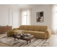 Canapé d'angle convertible avance-recule électrique RUBY tissu chenille jaune angle gauche BOBOCHIC 3 places Angle gauche Jaune