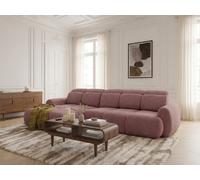 Canapé d'angle convertible avance-recule électrique RUBY tissu chenille rouge angle gauche BOBOCHIC 3 places Angle gauche Rouge