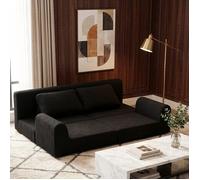 Canapé d'angle Convertible ,avec mousse à mémoire de forme et soutien dorsal,160 x80x 78 cm,Noir