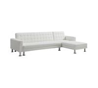 Canapé d'angle convertible et réversible en simili blanc WILLIS II