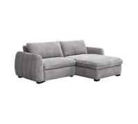 Canapé d'angle convertible et réversible en tissu chiné gris MONAVI